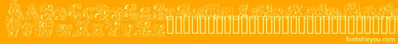 Cheese and Mouse Font – Yellow Fonts on Orange Background