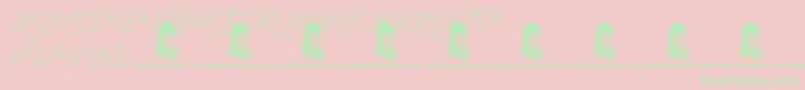 Czcionka Cheese Cake – zielone czcionki na różowym tle