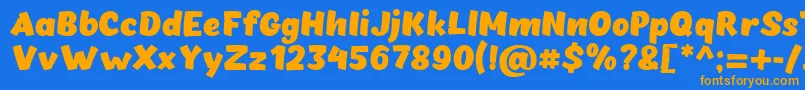 Chekharda BoldItalic Font – Orange Fonts on Blue Background