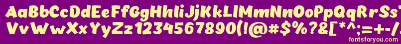 Chekharda BoldItalic Font – Yellow Fonts on Purple Background