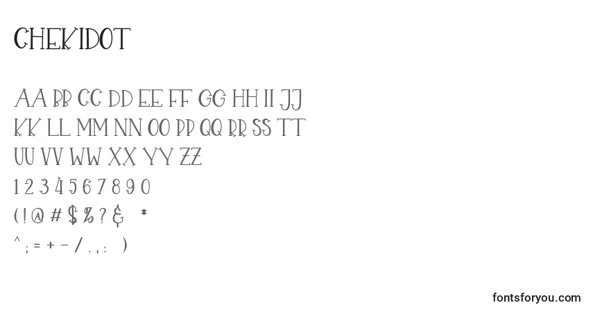 Czcionka CHEKIDOT – alfabet, cyfry, specjalne znaki