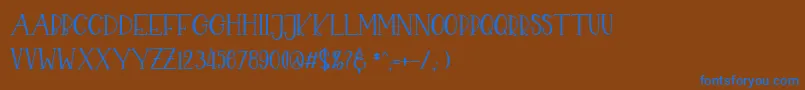 CHEKIDOT Font – Blue Fonts on Brown Background