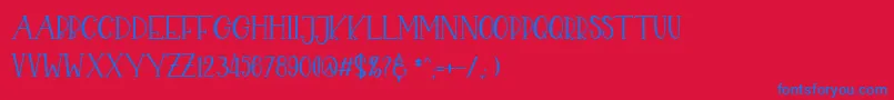 CHEKIDOT Font – Blue Fonts on Red Background