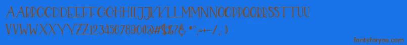 CHEKIDOT Font – Brown Fonts on Blue Background