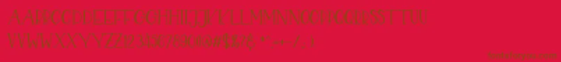 CHEKIDOT Font – Brown Fonts on Red Background