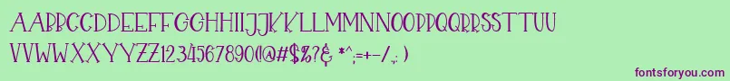 CHEKIDOT Font – Purple Fonts on Green Background