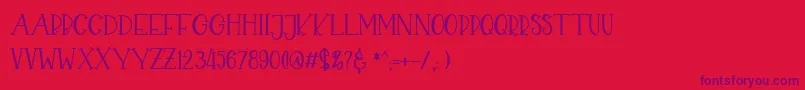 CHEKIDOT Font – Purple Fonts on Red Background