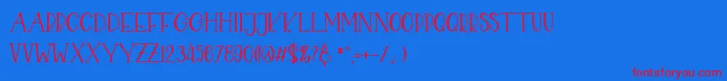 CHEKIDOT Font – Red Fonts on Blue Background