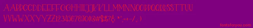 CHEKIDOT Font – Red Fonts on Purple Background