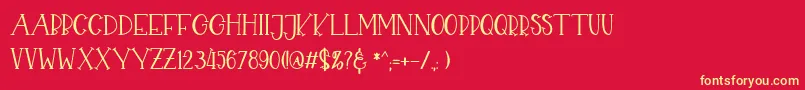 フォントCHEKIDOT – 黄色の文字、赤い背景