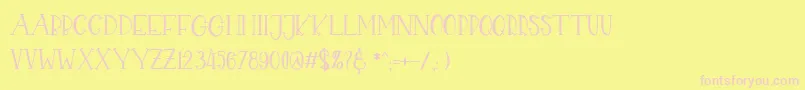 CHEKIDOT-fontti – vaaleanpunaiset fontit keltaisella taustalla