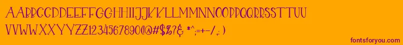 CHEKIDOT-Schriftart – Violette Schriften auf orangefarbenem Hintergrund