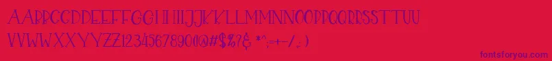 CHEKIDOT Font – Purple Fonts on Red Background