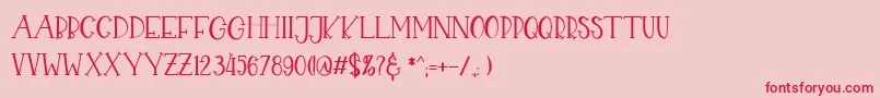 CHEKIDOT-Schriftart – Rote Schriften auf rosa Hintergrund