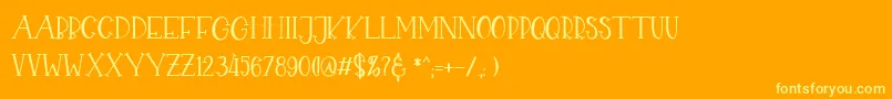 CHEKIDOT Font – Yellow Fonts on Orange Background