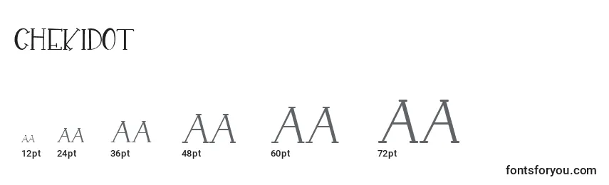 Размеры шрифта CHEKIDOT (123239)