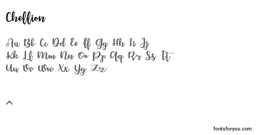 Schriftart Chellion – Alphabet, Zahlen, spezielle Symbole