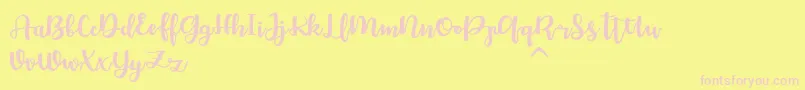 Chellion-Schriftart – Rosa Schriften auf gelbem Hintergrund