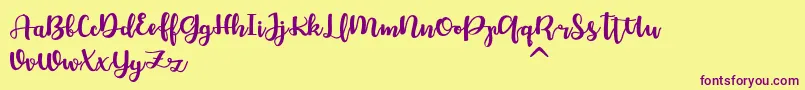 Chellion Font – Purple Fonts on Yellow Background