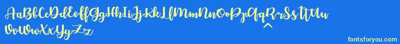 Chellion Font – Yellow Fonts on Blue Background