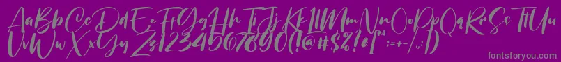 Weitere Informationen zur Chellyne-Schriftart Chellyne-Schriftart – Graue Schriften auf violettem Hintergrund