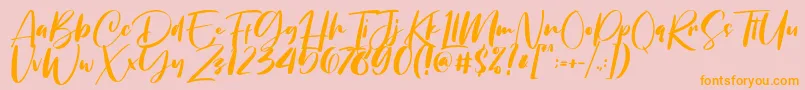 Chellyne Font – Orange Fonts on Pink Background