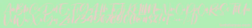 Chellyne Font – Pink Fonts on Green Background