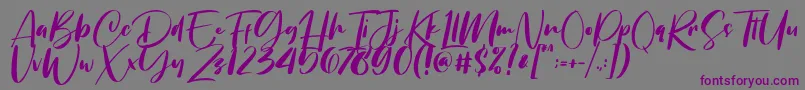 Chellyne-Schriftart – Violette Schriften auf grauem Hintergrund