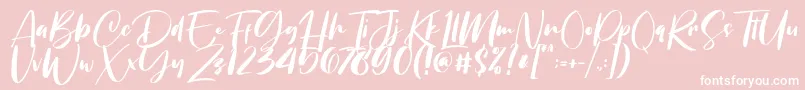 Chellyne-Schriftart – Weiße Schriften auf rosa Hintergrund