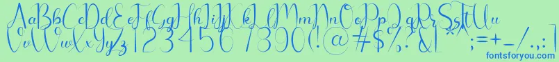 Chelosia Font – Blue Fonts on Green Background