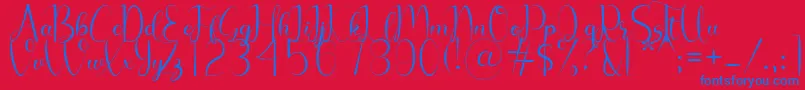 Chelosia Font – Blue Fonts on Red Background