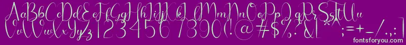 Chelosia Font – Green Fonts on Purple Background