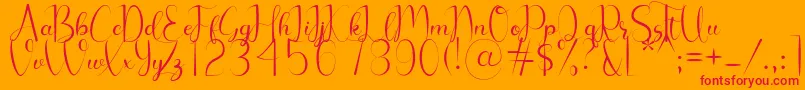 Chelosia-Schriftart – Rote Schriften auf orangefarbenem Hintergrund