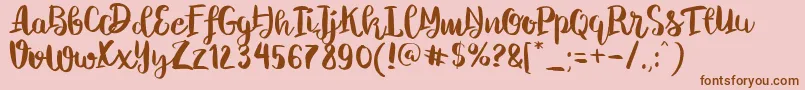 Chelsea Brush Script Font – Brown Fonts on Pink Background