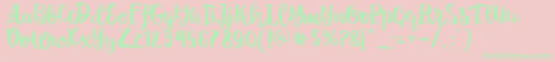 フォントChelsea Brush Script – ピンクの背景に緑の文字