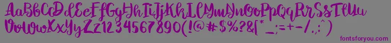 Chelsea Brush Script Font – Purple Fonts on Gray Background