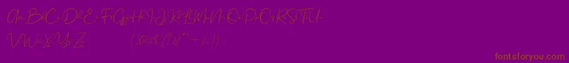 Chelsea Olivia-Schriftart – Braune Schriften auf violettem Hintergrund