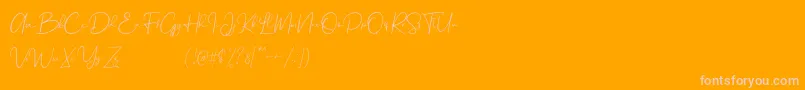 Chelsea Olivia-Schriftart – Rosa Schriften auf orangefarbenem Hintergrund