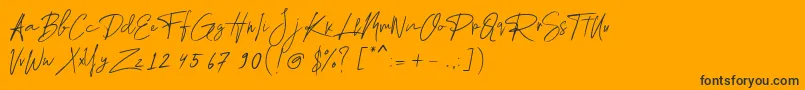 Шрифт Chelsea Queen Demo – чёрные шрифты на оранжевом фоне