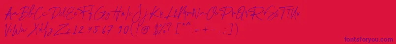 Chelsea Queen Demo-fontti – violetit fontit punaisella taustalla