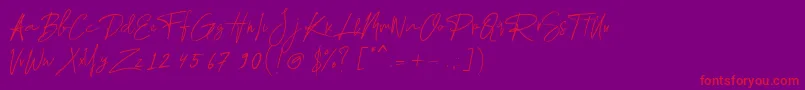 Chelsea Queen Demo Font – Red Fonts on Purple Background