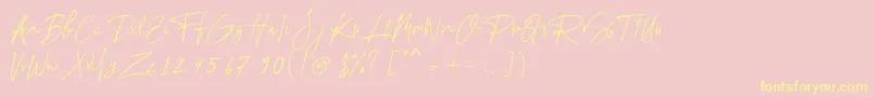 Chelsea Queen Demo Font – Yellow Fonts on Pink Background