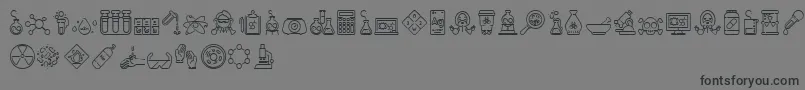 Chemistry Icon Font – Black Fonts on Gray Background