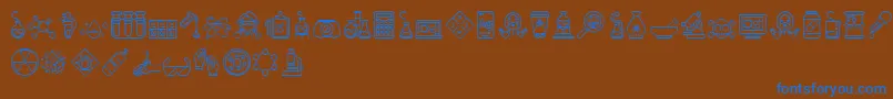 Chemistry Icon Font – Blue Fonts on Brown Background