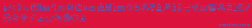 Chemistry Icon Font – Blue Fonts on Red Background