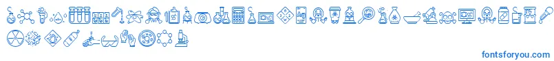 Шрифт Chemistry Icon – синие шрифты на белом фоне