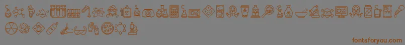 Chemistry Icon Font – Brown Fonts on Gray Background