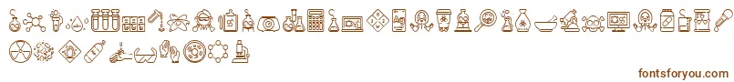 Chemistry Icon-fontti – ruskeat fontit valkoisella taustalla