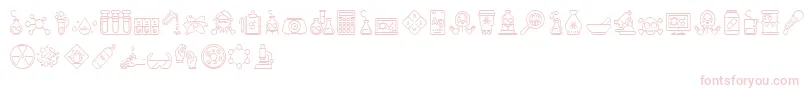 Chemistry Icon Font – Pink Fonts on White Background