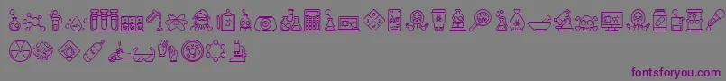 Chemistry Icon Font – Purple Fonts on Gray Background